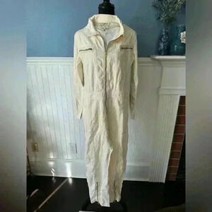 NWT Free People Sandrine Rose Coveralls Denim Jumpsuit ~ Snow ~ Small